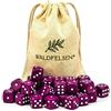 Waldfelsen 6, 12, 20, 30 o 50 dadi di alta qualità, dimensioni standard, 16 mm, dadi in acrilico, dadi da gioco a sei facce, accessori da gioco, set con sacchetto in tessuto (viola, 30 pezzi)