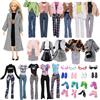 Carreuty 30 vestiti compatibili con Barbie bambole 1 mila uccello cappotto a quadri 2 cappotti invernali 4 top 1 maglione 2 gonne 3 pantaloni 1 cappello 2 occhiali 4 sneakers 10 tacchi alti, per bambole da