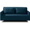 EVERGREENWEB MATERASSI & BEDS EVERGREENWEB - Divano letto 2 posti con Materasso Matrimoniale 140x190 Waterfoam Ortopedico Prontoletto Rivestimento sfoderabile, lavabile color Blu Braccioli Slim con Cuscini - Edith