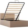 vidaXL Giroletto Idraulico con Contenitore Moderno Salvaspazio Robusto a Doghe Letto Imbottito Struttura Telaio Cappuccino in Similpelle 100x200cm