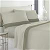 LARA MORADA-Set Completo Letto Lenzuola Flanella Singolo, 100% Cotone Anallergico, Anti Pelucchi, Made in Italy, MOD Favola Singolo Beige