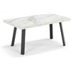 REDÒKASA Tavolo da pranzo 145x85 modello MIRO' allungabile fino a 195 CM per sala da pranzo, cucina e soggiorno, design moderno con top in melaminico (Marmo di Carrara)