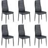Stanew Set 6 sedie sala da pranzo, sedie da pranzo, Sedie da Pranzo Moderne, seduta imbottita spessa, set di sedie da cucina, Gambe in Acciaio, Sedie Cucina in Similpelle, nero