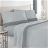 LARA MORADA-Set Completo Letto Lenzuola, in Flanella Una Piazza E Mezza, 100% Cotone Anallergico, Anti Pelucchi, Made in Italy, MOD Favola Una Piazza e Mezza Grigio