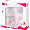 NUK Gift Set, First Choice Learner Feeding Bottle, Soother and Soother Box limited edition 6-18 mesi Pink