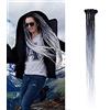 SEGO Dreadlock Extension Treccia Ombre 5 Pezzi Rasta Dread da Donna Capelli Lunghi Sintetici Braiding Hair Crochet 60cm - Nero Naturale/Grigio Medio/Grigio Chiaro