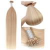 YANTAISIYU Nano Ring Estensioni dei Capelli Nano Loop Tip 50g Capelli Umani Extension (45cm #P18/613 Biondo cenere Mix Biondo Candeggio)