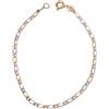 gioiellitaly Bracciale oro giallo e bianco 18 kt catena gioiello uomo donna unisex lunghezza 19 cm gioiello ragazzo e ragazza