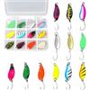 PTJJXA Cucchiaini da Pesca Esche 12x5g per Pesca alla Trota con Scatola Portaoggetti, Artificiali Spinning e Spoon