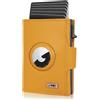 Marc Peter® Chicago Portafoglio in pelle Push Air Slim - Airtag con scomparto portamonete - protezione RFID piccolo portafoglio in pelle, giallo., PORTAMONETE XL CON TASCA AIRTAG, Classico