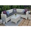 Dmora - Set salotto da esterno Eris, Set da giardino con cuscini, Salottino indoor e outdoor effetto rattan, 100% Made in Italy, Bianco