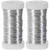 Rayher 2400121 Filo Metallico per Fiori, Diametro 0.35 mm, Bobina Da 100 m, Filo in Ferro, Privo di Nichel, per Composizioni Floreali e Lavori Creativi, Platino (Confezione da 2)