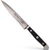 Güde Solingen - Coltello per pomodori seghettato forgiato, 13 cm, Pom Nero, Alpha - Doppio Collarino, Fatto a Mano in Germania
