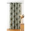 Linder - Tenda tessuta e tinta in Francia - Stile esotico - Finitura occhielli colore canna fucile - Colore verde oliva e blu smeraldo - Dimensioni 140 x 260 cm - 100% poliestere - Collezione