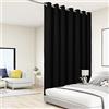 Bonzer Tenda divisoria con occhielli, isolamento termico, ampia, oscurante, per camera da letto e soggiorno, 203 x 274 cm (lunghezza x larghezza), 1 pannello, nero