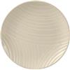 GENEVIEVE LETHU 536139 - Piatto da dessert in arenaria beige, Ø 20,5 cm, collezione MURMURE Graphic - Piatto con decoro in rilievo