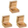 Artemio VIBB25 Scatola Quadrata, Legno, Beige, 10 x 10 x 5 cm (Confezione da 3)