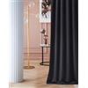 ROOM99 Curtain - Tenda con nastro arricciato, 140 x 280 cm, larghezza x altezza, oscurante, per soggiorno, camera da letto, colore nero, 1 pezzo