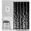 Zenna Home MAYTEX Zenna Home Tenda da doccia, in poliestere, nero e bianco, 177,8 x 182,9 cm (larghezza x lunghezza), confezione da 1
