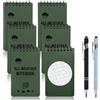 SHILIPAIJC 6 Pezzi Quaderni Impermeabile, Blocco Note Piccolo Taccuino Tascabile con Penna, per Tutte le Stagioni Block Notes Tascabile a Spirale Tactical Blocchi Appunti per Attività All'aperto, 50 Fogli