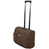 Valigeria.shop Valigia Pilota Business ORMI in Poliestere 46x25x35, 32 Litri 2 ruote, pilotina con tasca Pc, Bagaglio a Mano (Bronzo)
