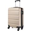 KONO Valigia Media 66cm Rigida e Leggero Valigia da Viaggio in ABS Trolley con 4 Ruote e TSA Lucchetto, Oro