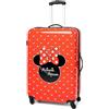 Disney Valigia Minnie Mouse per adulti e bambini | Cabina Piccola, Media O Grande Opzioni Borsa Bagaglio | Da donna Ragazze Rosso Copertina Rigida Carry On Trolley Da Viaggio