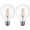 SD LUX Vintage lampadine LED Globo G95, lampadine a filamento Edison a vite E27, 8 W (Equivalenti a 75W), non dimmerabile, 2700 K, bianco caldo retrò vecchio stile decorativo lampadine,Clear, 2packs