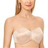 DELIMIRA Donna Reggiseno Senza Spalline Multifunzione con Ferretto Mini-Jacquard Beige 4B