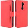 HualuBro Cover per Oppo A9 2020 / A5 2020, Flip Case a Libro in Pelle Premium Magnetica Antiurto Portafoglio Custodia per Oppo A9 2020 / A5 2020 Cover (Rosso)