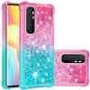 LLSHN Cover per Xiaomi Mi Note 10 Lite, Pendenza Glitter Bling Liquido Custodia TPU Silicone Morbido Brillantini Quicksand Antiurto Protettivo Case Cover per Xiaomi Mi Note 10 Lite (Rosa-Blu)
