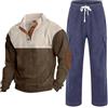 Keerlonno Tuta Legea Uomo Invernale Completi Eleganti Ginnastica Fitness Pantalone e Felpa a Manica Lunga con Cappuccio 2 Pezzi Set Inverno in Plie Caccia Curvy Hip Hop Completo Tinta Unita Casa