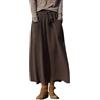 FM2018XSL Gonna Lunga Inverno Donna Elegante Gonna Lana Lunga con Tasche Elastico in Vita Alta Gonna Midi Plissettata (IT, Testo, Taglia Unica, Regular, Regular, Nero)