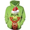 SENTOYA Grinch - Felpa con cappuccio natalizio, per bambini, con cappuccio, a maniche lunghe, casual, comoda per bambini, adulti, uomo e donna, Stile B, XS