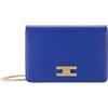 Elisabetta Franchi Borsa a tracolla con logo girello dorato Blu BLUE INDACO