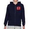Champion Felpa con zip blu navy uomo, Blu marino, M