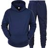 Kobilee Tuta Cotone Uomo Completa Jogging Traspirante Tracksuit Tute da Ginnastica Invernale Lunghe Leggera in Felpa con Cappuccio e Pantalone Set Tuta Felpata Fitness Tuta Completa Tuta Sportiva
