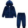 amropi Completo da Ragazze Tuta Velluto Felpa con Cappuccio e Jogging Pantaloni Sportiva Set Borgogna,1-2 Anni
