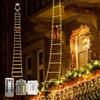 Nircho Decorazione natalizia a forma di scala di Babbo Natale, 3 m, a LED, da appendere, con 8 modalità di illuminazione e telecomando, per interni ed esterni, giardino, albero di Natale, decorazione per