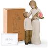Faumsut Statuette di madre e figlio, statuette scolpite dipinte a mano di mamma e bambino, regali per festa della mamma, anniversario, compleanno, decorazione per la casa