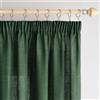 Woaboy Tende per Interni Lino con Fettuccia Tende Moderne Traslucido Decorative per Soggiorno Camera da Letto Finestra 2 Pezzi 140x260cm Verde Scuro