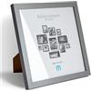 M MERCEO Cornice portafoto 20x20 cm economica (1 pezzo) in grigio, minimalista e moderna, adatta come supporto da tavolo e per la parete, quadrata
