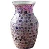 AiiBowy Vaso Vetro, Vasi in Vetro Mosaico, Squisito Vaso Fiori Stile Estetico Moderno, Vasi per Decorazione Casa, Camera da Letto, Cucina, Ufficio, Soggiorno, Desktop, Nozze, Festa (Purple)