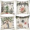 joyoldelf Cuscini Natalizi per Divano - 45x45 cm 4 Pack Copricuscini Natale Decorazioni, Oggetti Decori Natalizi per la Casa, Centrotavola Cuscino d'Arredo Natalizio Cotone Biancheria Arredo