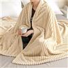 EMEMA Coperta Pile 150x200 cm Coperta Divano Velluto Plaid in Singolo e Matrimoniale Letto Morbida Decorazioni Casa Tinta Unita per Letto Ufficio Elegante 1 Pezzo Cachi Chiaro