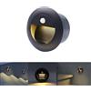 FWoche luci scale esterne con sensore movimento, 1.5W 3000K applique da parete da incasso scale con scatola da incasso 65mm, per Interno esterno giardino viale gradini, IP65 in Alu, nero
