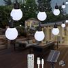 Litark Catena Luminosa Esterno Solari con 20 G40 Lampadine, 10M 100 LED Luci Esterno Solari con Telecomando, Impermeabile, 8 Modi, Decorative Per Giardino, Patio (Bianco Freddo)