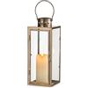 NUPTIO Lanterne Vintage Oro Distressed: 35cm Alto Decorativo Appeso Farmhouse Metallo Lanterna Decorazione Interna Con Vetro - Portacandele Per Halloween Home Mantle Soggiorno Patio