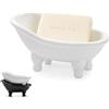 dodococa 1 pezzo 5.6 Ceramica Bianca Mini Vasca Da Bagno Portasapone Piccolo Fioriera Organizzatore Trucco Contenitore Hamster Vasca Da