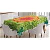 ABAKUHAUS Etnico Tovaglia, Lace Mandala Hippie Style, Rettangolare per Sala da Pranzo e Cucina, 140 cm x 240 cm, Giallo Verde Blu